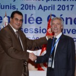 Handover - Mr. Harrabi (newly-elected President of Med-TSO) and Mr. Baptista (Vicepresident of Med-TSO and acting President until the election)