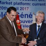 Handover - Mr. Harrabi (newly-elected President of Med-TSO) and Mr. Baptista (Vicepresident of Med-TSO and acting President until the election)