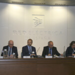 Second round of speakers for the second session: (from left to right) Mazen Khalil Afif Alnabulsi (NEPCO), Ali Suleiman Hamaideh (NEPCO), Laurent Schmitt (ENTSO-E), Juan Francisco Alonso (REE), Maria José Clara (REN) and Laura Moreno (REE)