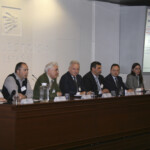 Third session: (from left to right) Ester Peregrina (REE), George Christofi (Cyprus TSO), Pascal Bertolini (RTE), Mihai Paun (Med-TSO), Aziz Ameyoud (OS), Denis Qirollari (OST) and Maria Sanchez (REE)