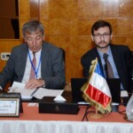 During the Executive Board meeting: from left to right, the Chairman of Med-TSO Strategic Orientation Committee Mr. Laffaye (RTE) and the Convenor of Med-TSO Working Group on Economic Studies and Scenarios Mr. Bué (RTE)